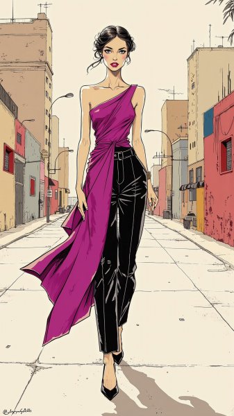 Уверенная мода: вдохновение Kawakubo и Gaultier в современном стиле. Генерация из нейросети Flux 1