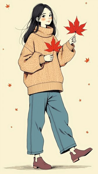 Осенняя гармония: уютный образ в стиле минимализма и вдохновение от Issey Miyake и Raf Simons. Изображение из нейронной сети Flux 1