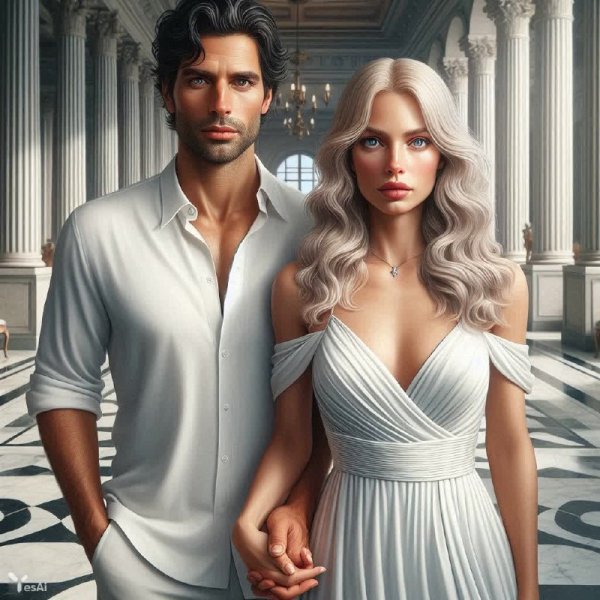 Взгляд в будущее: уверенность и элегантность в гиперреалистичном портрете пары. Изображение из нейросети Dalle