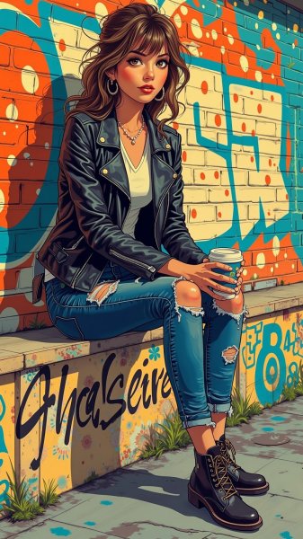 Уличный стиль и уверенность в каждом взгляде. Нейросеть Flux Ai