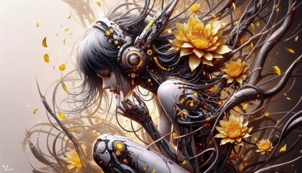 Неоновое танго: Фрактальный кошмар и кибернетическая Афродита. Нейросеть Dalle-3