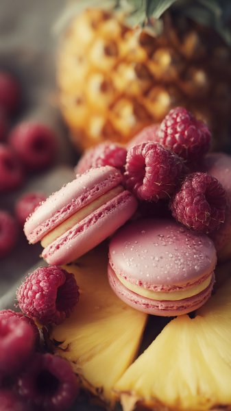 Сочные ягоды малины и нежные деликатесы в ярком летнем настроении. Генерация из нейронной сети Midjourney