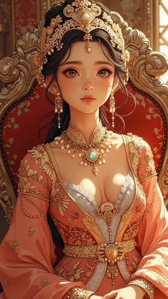 Персидская принцесса в роскошном дворце: фотореалистичный портрет. Изображение из нейронной сети Flux