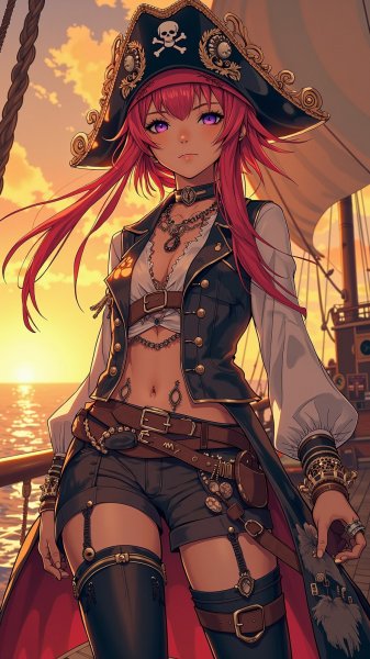 Пиратка на закате: свобода и бунтарский дух в морском приключении. Нейронная сеть Flux