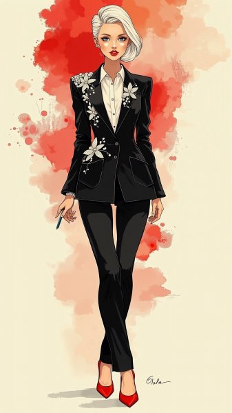 Элегантный силуэт: мода Александра Маккуина и шанель. Генерация из нейросети Flux