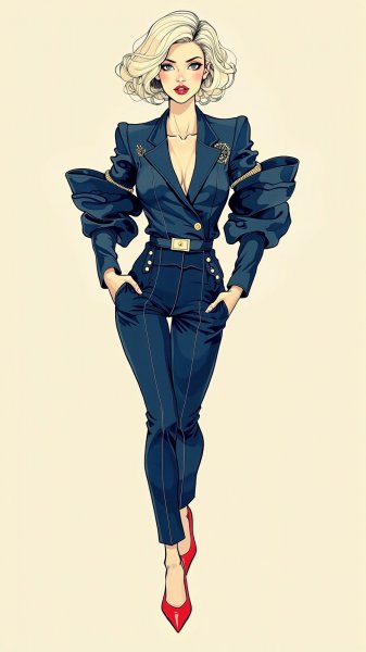 Элегантность и уверенность: стильный образ в духе Westwood и Armani. Генерация из нейронной сети Flux