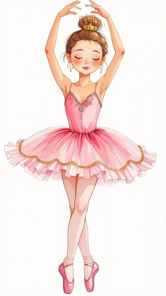 Юная балерина в розовом танце: грация и мечтательность. Генерация из нейронной сети Flux.1