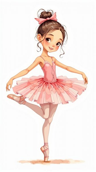 Изящная балерина в розовом: зарисовка в стиле Zentangle. Изображение из нейросети Flux