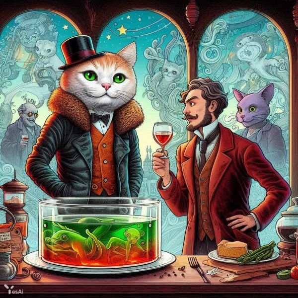 Ленин, холодец и кот: сюрреалистичное отражение революции в вытрезвлении. Изображение из нейросети Dalle