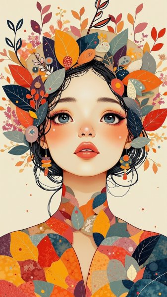 Женское лицо в цифровом коллаже: вдохновение и творчество. Нейронная сеть Flux 1