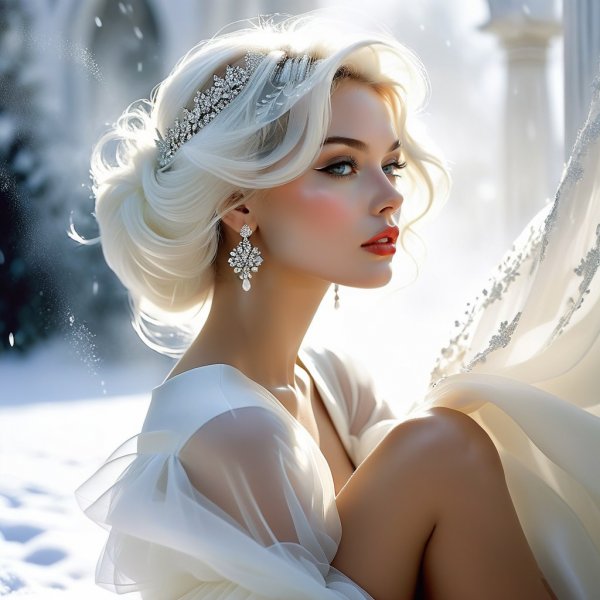 Загадочная красота в осеннем тумане и серебристых оттенках. Генерация из нейронной сети Stable Diffusion