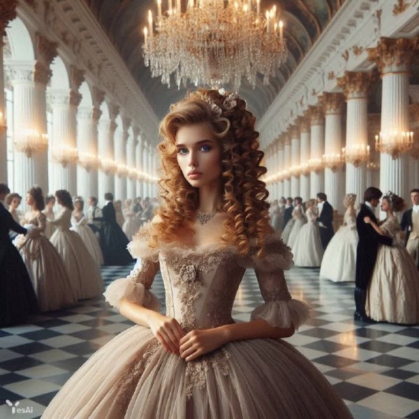 Бал в старинном дворце: великолепие эпохи и очарование красоты. Картинка из нейросети Далли 3