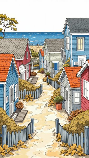 Пляжные дома в деталях и красоте природы. Генерация из нейронной сети Flux