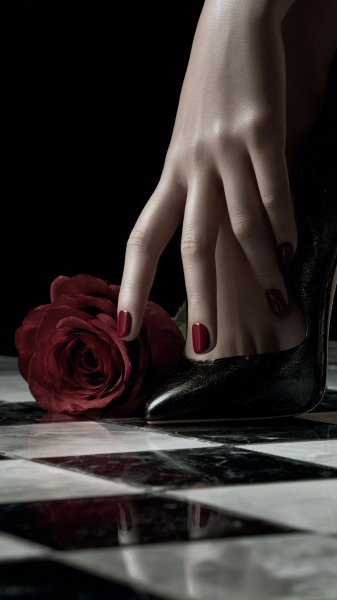 Романтика и страсть: красная роза на шахматной доске в стиле нуар. Изображение из нейронной сети Midjourney