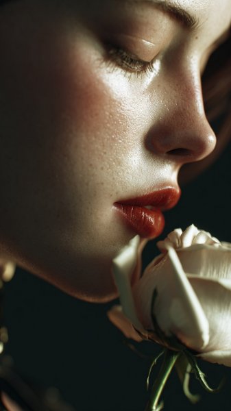 Роскошная чувственность розы и женщины. Нейронная сеть Midjourney