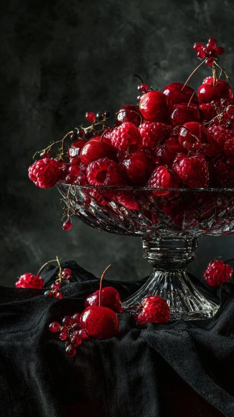 Розовое великолепие: малиновая чаша в манере перекрытия. Изображение из нейросети Midjourney