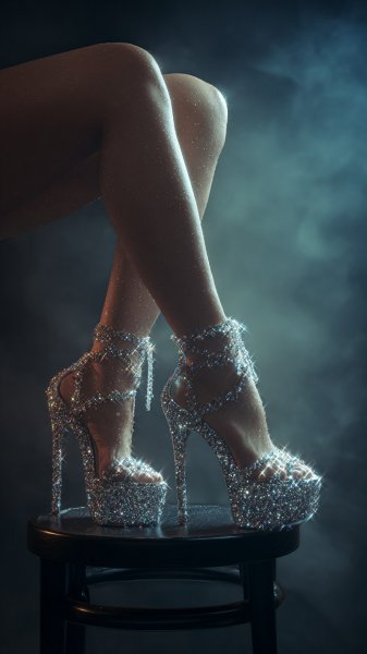 Игривая феминальность: сахарная нежность на черном фоне. Картинка из нейросети Миджорни