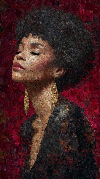 Элегантный портрет с африканскими корнями и мощным настроением. Картинка из нейросети Миджорни