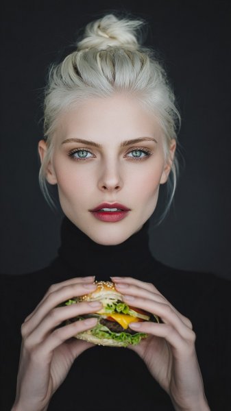 Неожиданный перекус: спокойствие и банановая прическа в черно-белом снимке. Изображение из нейронной сети Midjourney