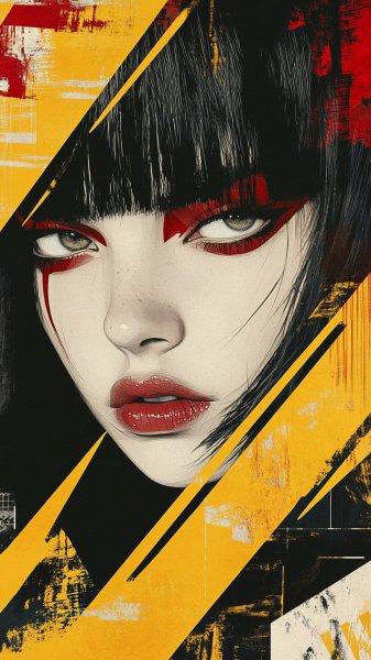 Яркий образ: геометрия цвета и дерзкий взгляд. Нейросеть Midjourney