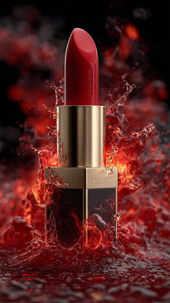 Огненная помада: драматичный цифровой арт. Нейросеть Midjourney