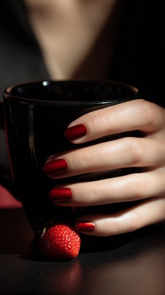 Черная кофейная чашка и страстная красота. Нейросеть Midjourney