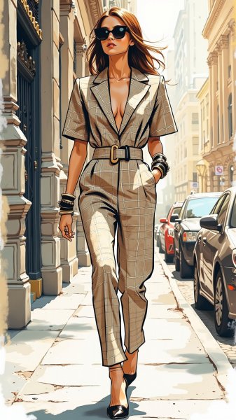 Модный образ: шик Шанель и дерзость Форда в цифровом рисунке. Генерация из нейросети Flux Ai
