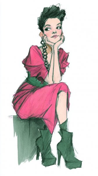 Элегантность и сила: мода в стиле наивного искусства. Картинка из нейросети Миджорни