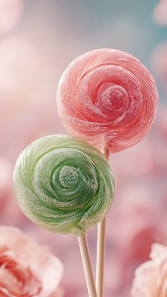 Сочные леденцы: розовый и зеленый в идеальном разрешении. Изображение из нейронной сети Миджорни