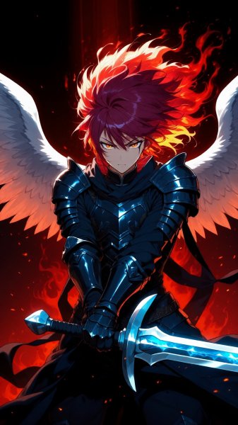 Ангельская ярость в космическом сражении. Нейросеть Qwen Image