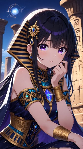 Загадочная сфинкс-колдунья на руинах древности: взгляд в тайны вселенной. Изображение из нейронной сети Qwen images Ai