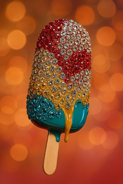 Хрустальный десерт: Искусство вкуса и сияния. Генерация из нейросети Sora Ai Images