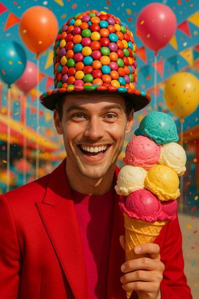 Сладкий праздник радости и улыбок: карнавал вкуса и веселья. Нейронная сеть Sora Images