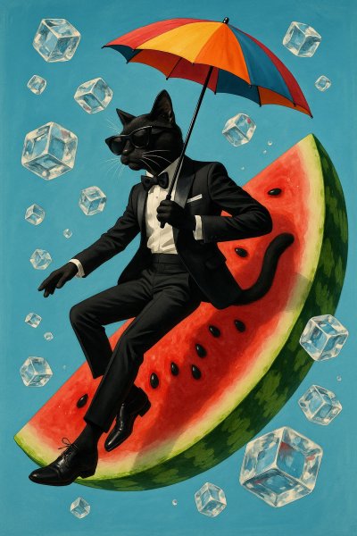 Бесшабашный спуск белки в смокинге. Изображение из нейросети Sora Image