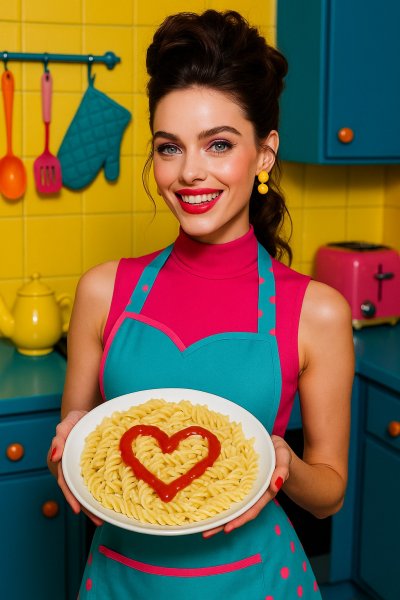 Макароны с любовью: сердце из пасты и радость на кухне. Нейросеть Sora