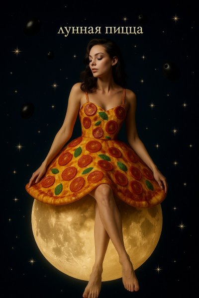 Волшебная пицца под звездным небом. Нейронная сеть Sora Images