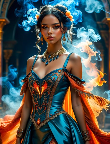 Дженна Ортега: Волшебница Мира на Подиуме Высокой Моды. Изображение из нейронной сети Stable Diffusion