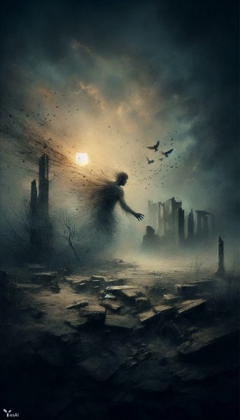 Одиночество и увядание: застывшая картина в стиле Хоппера. Картинка из нейросети Dalle