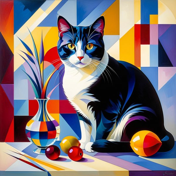 Изощренная ботаника в стиле Кандинского и Курасова. Картинка из нейронной сети Stable Diffusion