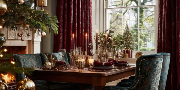 Роскошный Новый год: уют гостиной в пастельных тонах и праздничном стиле. Нейросеть Midjourney