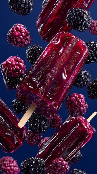 Черника на фоне темничного мороженого: фотореалистичная летняя сказка. Изображение из нейронной сети Миджорни