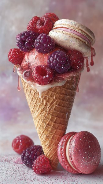 Яркое наслаждение: клубничное изобилие и сладкие десерты. Нейронная сеть Миджорни