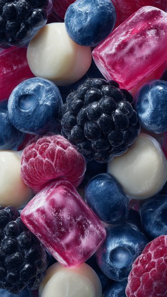 Ягодное наслаждение: сочные фрукты и десертная симфония в деталях. Нейросеть Midjourney