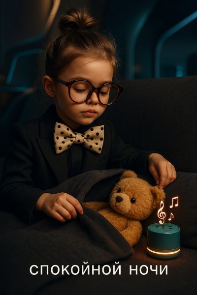 Сладкие сны и футуристическая нежность: сказка на ночь для маленькой принцессы. Картинка из нейронной сети Sora Image