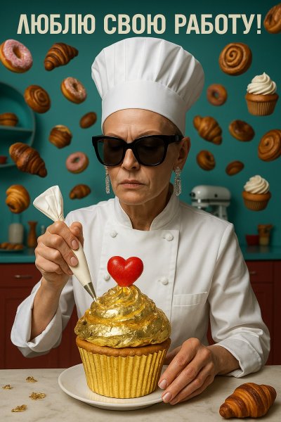 Шеф-повар и золотой кулинарный шедевр в гиперреалистичном стиле. Картинка из нейронной сети Sora images Ai