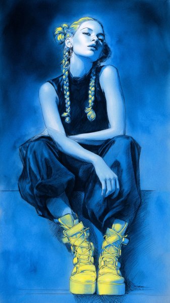 Яркая мода: неоновое вдохновение и смелые образы. Генерация из нейросети Миджорни