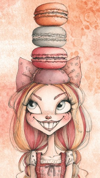 Брац в стиле ретро: милое изображение с макарунами и очками. Нейросеть Миджорни