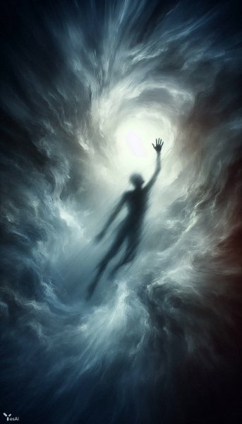 Угасающий силуэт и борьба с отчаянием. Генерация из нейросети Dalle 3