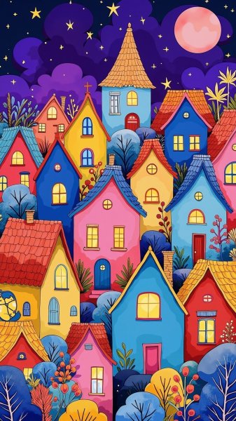 Веселые домики в стиле Гармашовой: фантазия и творчество. Нейронная сеть Flux