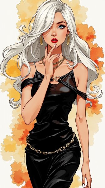 Загадочный образ в чёрном: мода и цифровое искусство. Изображение из нейросети Flux.1